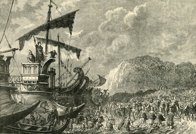 Julius Caesar partraszállása Nagy-Britanniában, 1890. alkotó: Unbekannt