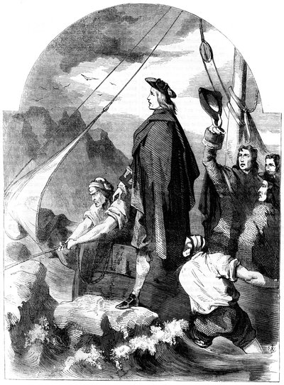 A Chevalier de St George partraszállása Skóciában, 1715, 19. század alkotó: Unbekannt