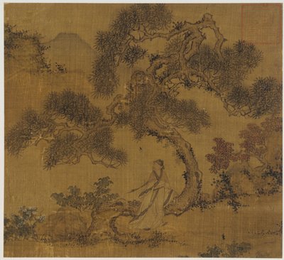 Tájkép: ember a fenyő alatt, Ming-dinasztia, 1368-1644. alkotó: Unbekannt