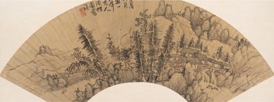 Huang Gongwang stílusú táj, 17. századi vagy későbbi, hamis dátum 1633. alkotó: Unbekannt