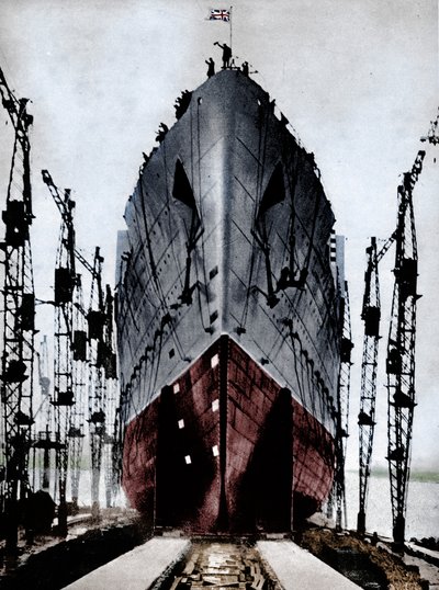 A "Queen Mary" Cunard óceánjáró felbocsátása, 1934-1935. alkotó: Unbekannt
