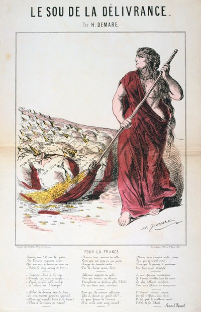 Le Sou de la Delivrance karikatúra és dallap, francia-porosz háború, 1870-1871 alkotó: Unbekannt