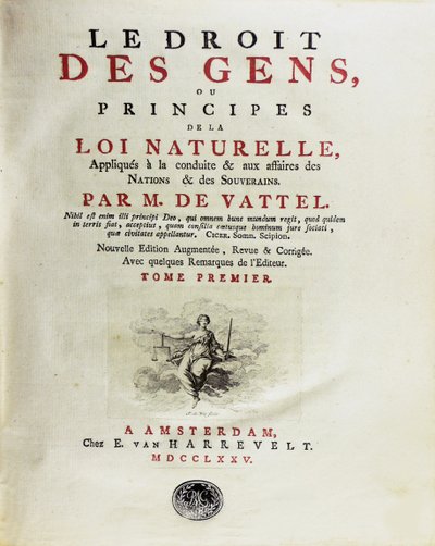 A nemzetek törvénye, avagy a természetjog alapelvei, a magatartásra vonatkoztatva, 1775. alkotó: Unbekannt
