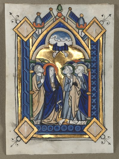 Zsoltárból kivágott levél: Mennybemenetel, c. 1260. alkotó: Unbekannt