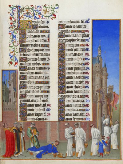 Les Très Riches Heures duc de Berry, Folio 72r – Szent Gergely körmenete alkotó: Unbekannt