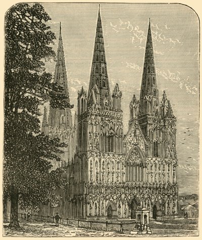 Lichfield katedrális – A nyugati front, 1898. alkotó: Unbekannt