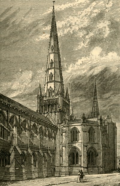 Lichfield katedrális külseje, 1898. alkotó: Unbekannt