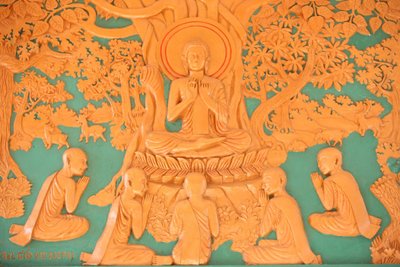 Buddha élete. Buddha 5 tanítványával Benares Phnom Penhben, Kambodzsában alkotó: Unbekannt
