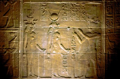 Mészkő dombormű Philae templomában, az ókori egyiptomi alkotó: Unbekannt