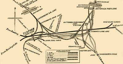 Vasútvonalak Clapham Junctionnél, 1878. alkotó: Unbekannt