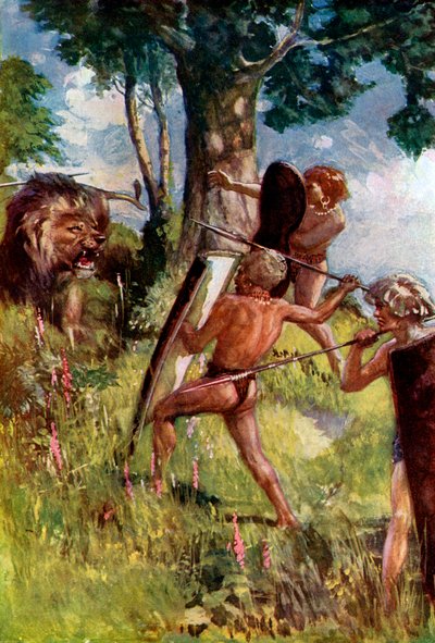Az európai bronzkor oroszlánvadászai, 1920 körül alkotó: Unbekannt