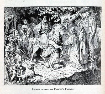 Liudolf apja kegyelmére vágyik, 1882 alkotó: Unbekannt