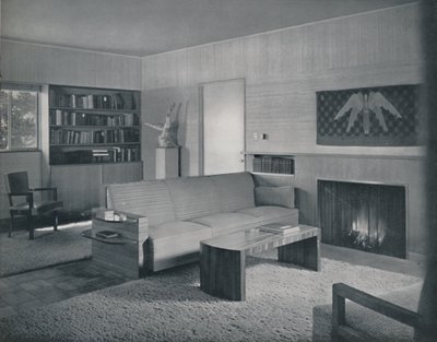 Honor Easton és Alyne Whalen által tervezett nappali egy Los Angeles-i házban, 1942 alkotó: Unbekannt