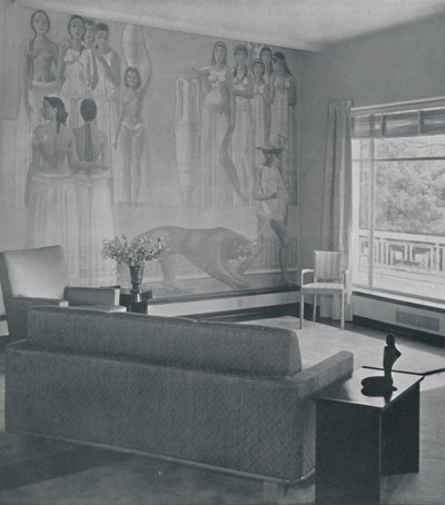 Nappali a Cafritz rezidenciában Georgetownban, Nr. Washington D.C., 1942 alkotó: Unbekannt
