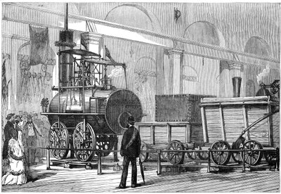 Locomotion, az első gőzmozdony, a vasúti jubileum alkalmával, Darlington, Durham, 19. század alkotó: Unbekannt