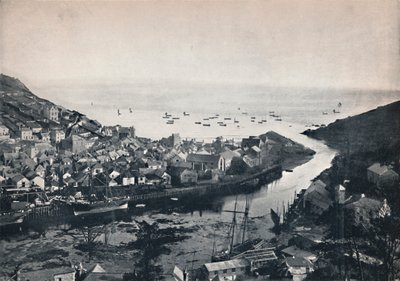 Looe – Kilátás a dombokról, a torkolat bemutatásával, 1895 alkotó: Unbekannt