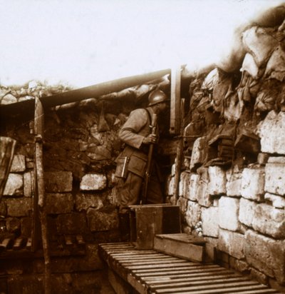 Look-out, Champagne, Franciaország, c1914-c1918 alkotó: Unbekannt