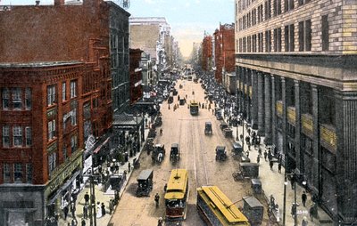 Kelet felé nézve a Market Street mentén a városházától, Philadelphia, Pennsylvania, USA, 1900-as évek alkotó: Unbekannt
