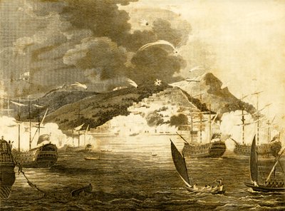 Lord Exmouths Flotta bombázza Algír városát, 1816. alkotó: Unbekannt