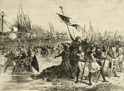 Lajos IX. Leszállás Egyiptomban, 1249, 1890. alkotó: Unbekannt