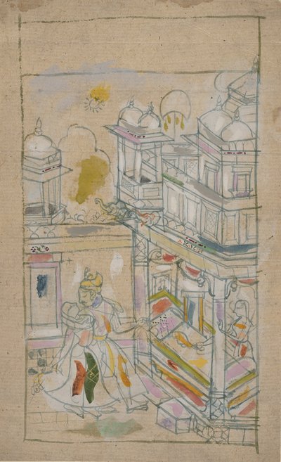 Lovers Returning to a Palace, 18. század vége. alkotó: Unbekannt