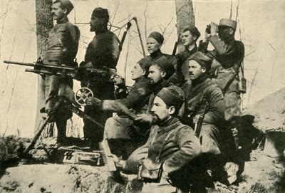 Zouaves géppuskás részlege, első világháború, 1915, c1920. alkotó: Unbekannt