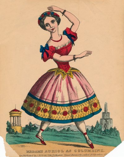 Madame Auriol mint Columbine, 1849. alkotó: Unbekannt