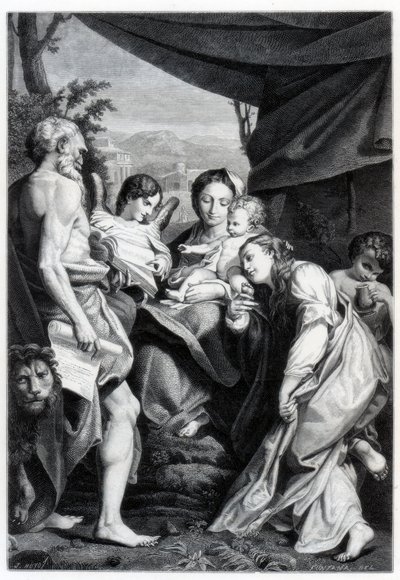 Madonna és gyermeke Szent Jeromossal és Mária Magdolnával A nap, 1525-1528 1870 alkotó: Unbekannt