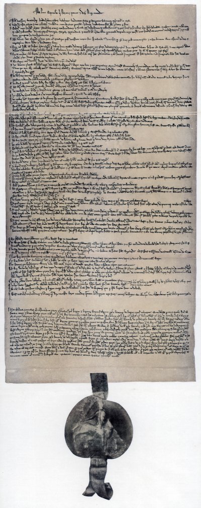 Magna Carta, eredetileg 1215-ben kiadott angol charta alkotó: Unbekannt