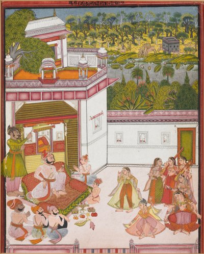 Kotah maharadzsája zenét hallgat és táncosokat néz, c. 1820. alkotó: Unbekannt