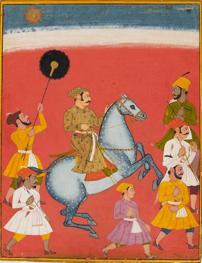 Maharana Raj Singh lovaglás, c1670 alkotó: Unbekannt