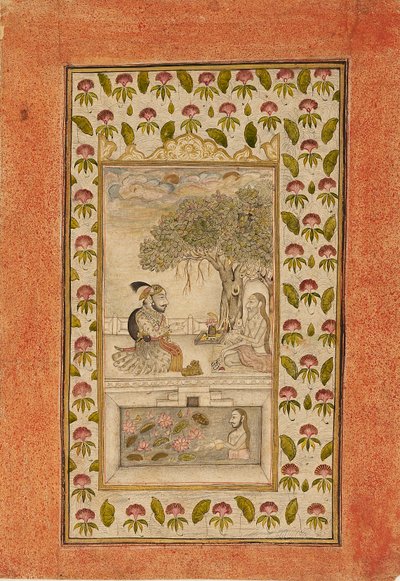 Maharana Sangram Singhi látogató egy jógihoz, 1710-1715 alkotó: Unbekannt