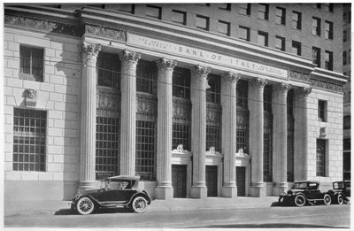 A Bank of Italy főbejárata, Los Angeles, Kalifornia, 1924 alkotó: Unbekannt