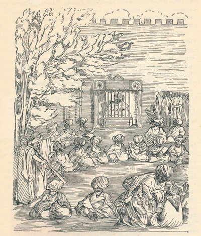 Denhan őrnagy és pártja, amelyet Bornu sejk fogadott, 1826, 1912 alkotó: Unbekannt