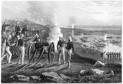 Eyre őrnagy az Oude lázadókat űzi Allahabadból, 1857, 1860 c. alkotó: Unbekannt