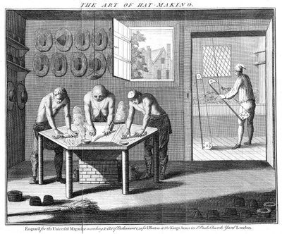 Hódkalap készítés, 1750 alkotó: Unbekannt