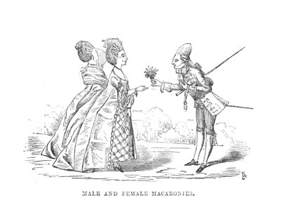 Férfi és női makaróniák, 1870 alkotó: Unbekannt
