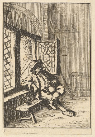 Ablak mellett ülő ember másolat, 1610-85. alkotó: Unbekannt
