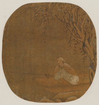 Egy fa alatt csónakból halászó ember, valószínűleg Ming-dinasztia, 1368-1644. alkotó: Unbekannt