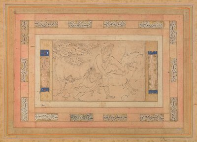 Férfi kossal, Folio a Bellini albumból, kb. 1600. alkotó: Unbekannt