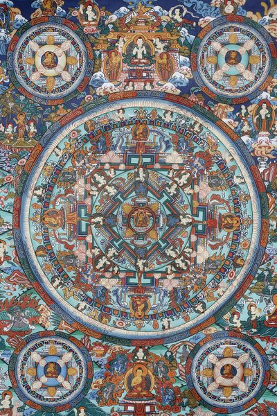 Mandalo Tibetan Thangka, Bhaktapur, Nepál alkotó: Unbekannt