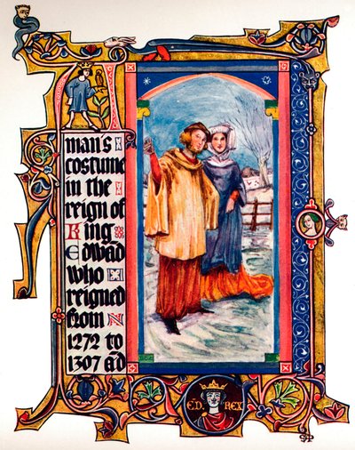 Férfi jelmez I. Edward király uralkodása idején, 1909 alkotó: Unbekannt
