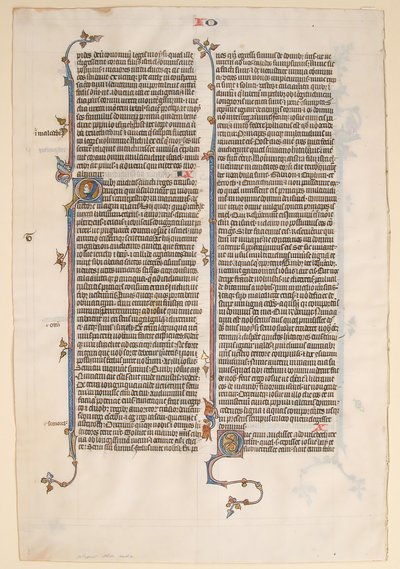 Kéziratos levél egy Bibliából, kb. 1280-1300. alkotó: Unbekannt