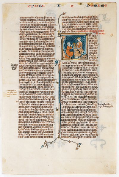 Kéziratos levél Nehémiás könyvének nyitásával, egy Bibliából, kb. 1280-1300. alkotó: Unbekannt
