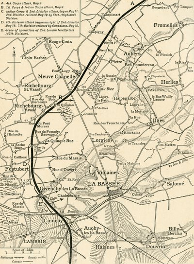 Az első hadsereg hadműveleteit szemléltető térkép..., Első világháború, 1915, c1920. alkotó: Unbekannt