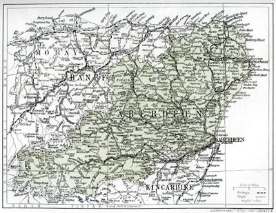 Aberdeenshire térképe, 1924-1926 alkotó: Unbekannt