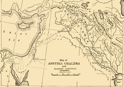 Asszíria, Káldea és a szomszédos országok térképe, 1890. alkotó: Unbekannt