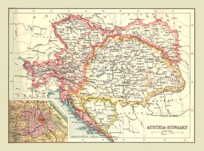 Ausztria-Magyarország térképe, 1902. alkotó: Unbekannt