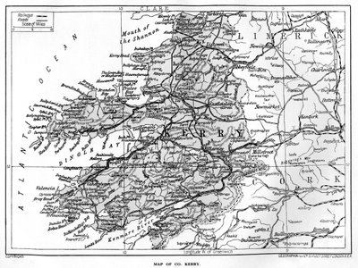 Kerry megye térképe, Írország, 1924-1926 alkotó: Unbekannt