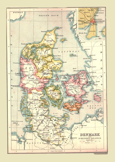 Dánia térképe, 1902. alkotó: Unbekannt